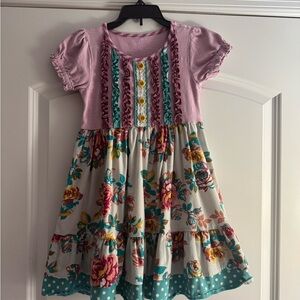 Matilda Jane Pink and Blue Puff Sleeve Sundress
